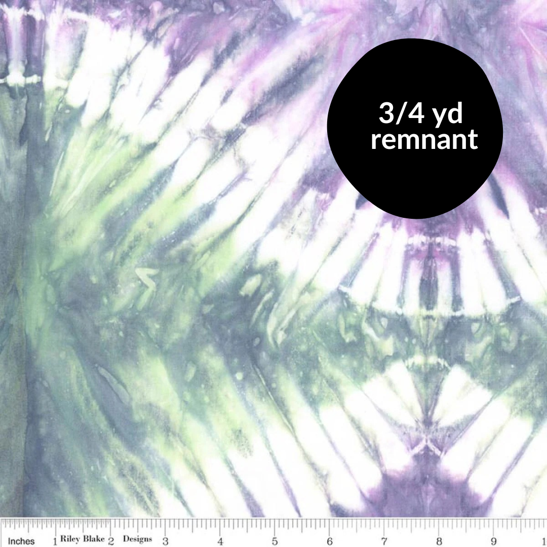 Remnant - 3/4 yd - Shibori Batiks - Lilac Mint