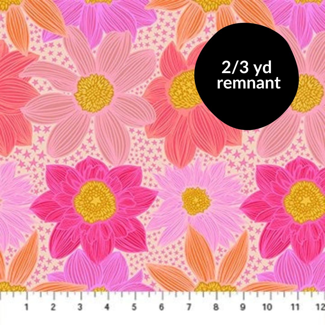 Remnant - 2/3 yd - Jumpstart - Stars and Stripes - Pink