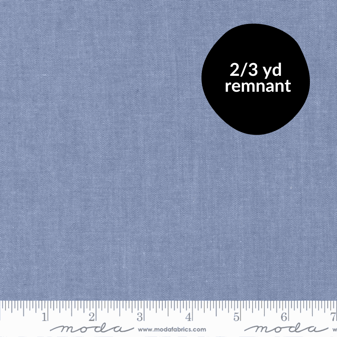 Remnant - 2/3 yd - Moda Chambray - Medium Blue