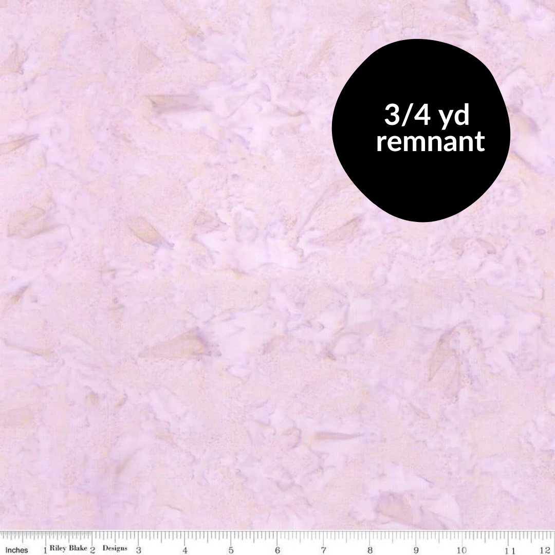 Remnant - 3/4 yd - Batiks Hand-Dyes - Pink Clouds