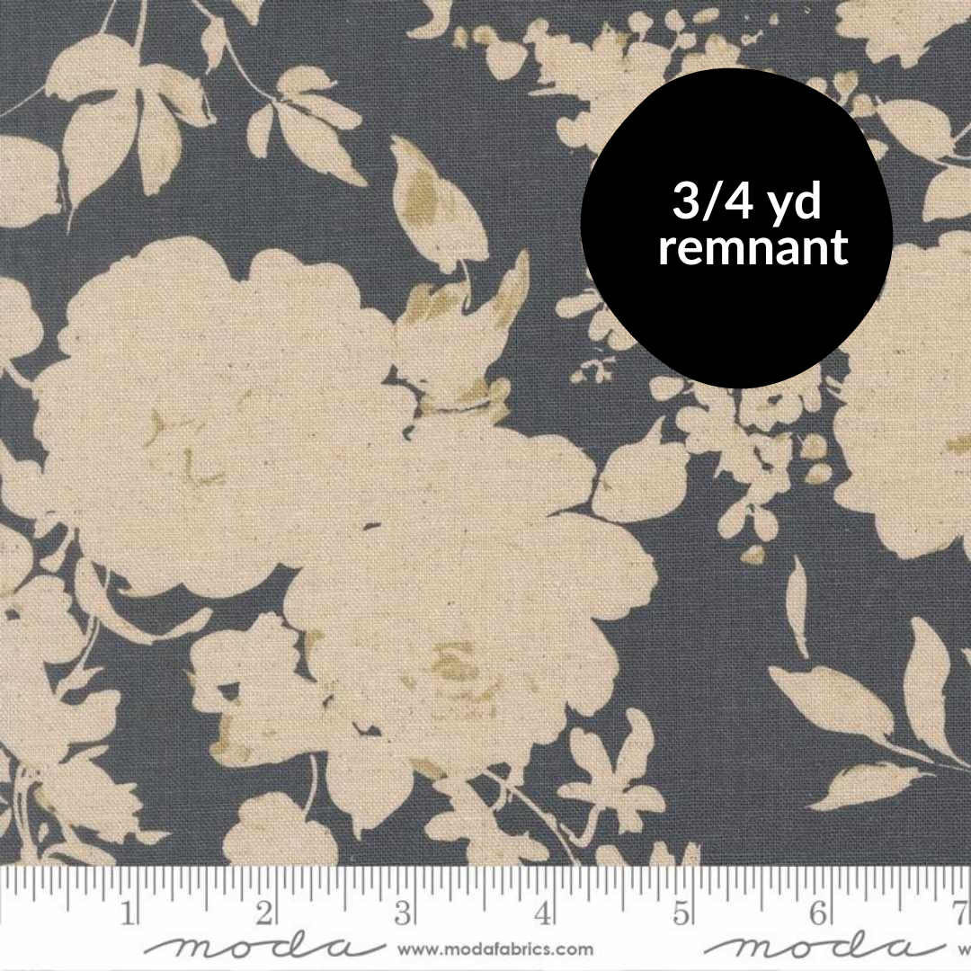 Remnant - 3/4 yd - Arabesque Mochi Linen - Dusk
