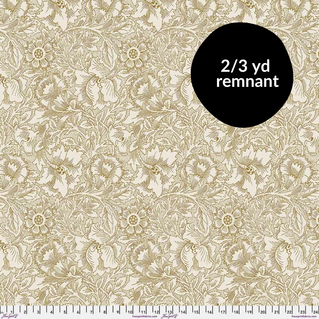 Remnant - 2/3 yd - William Morris Lodden Wideback - Pure Poppy Pearwood