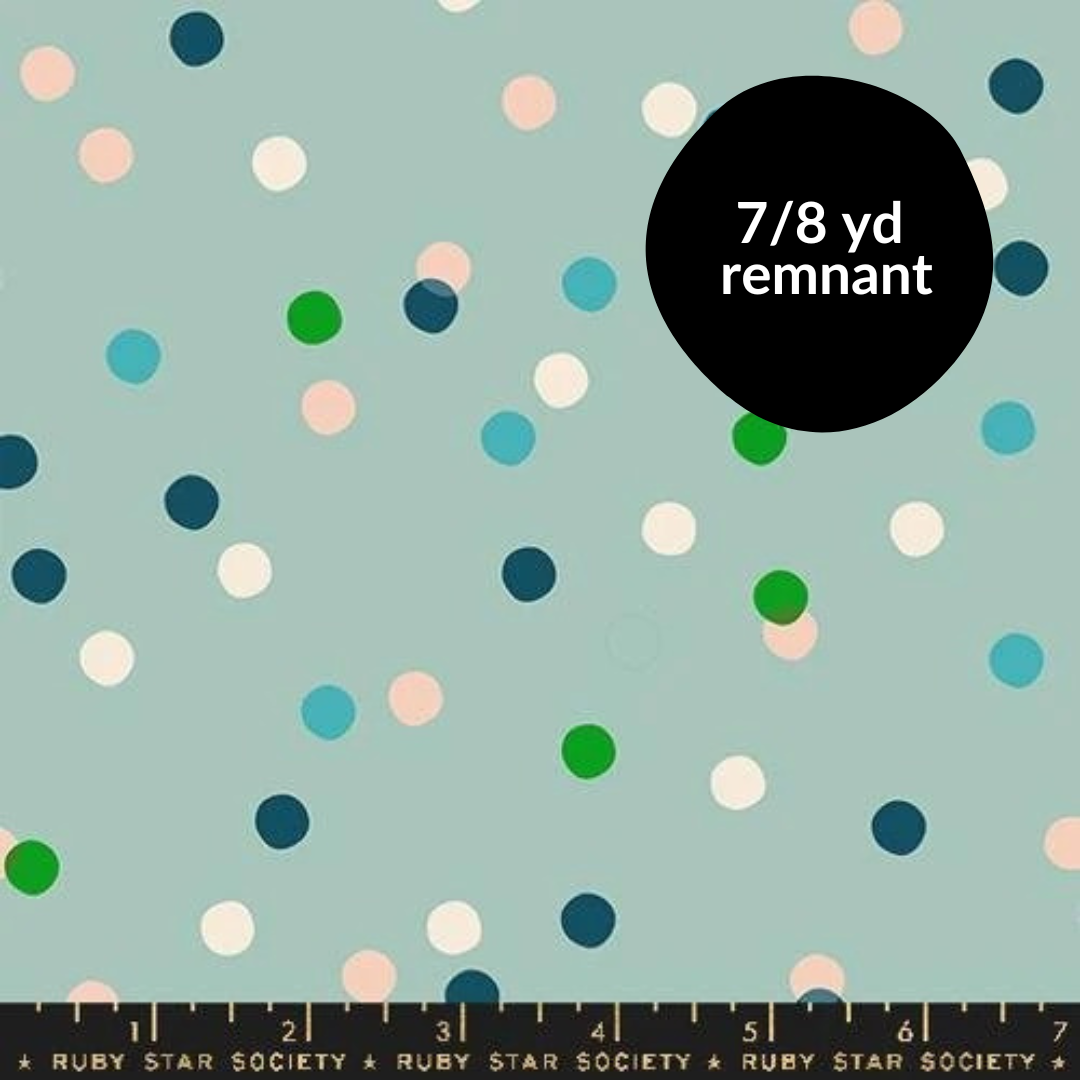 Remnant - 7/8 yd - Carousel - Spritz Dots - Iceberg