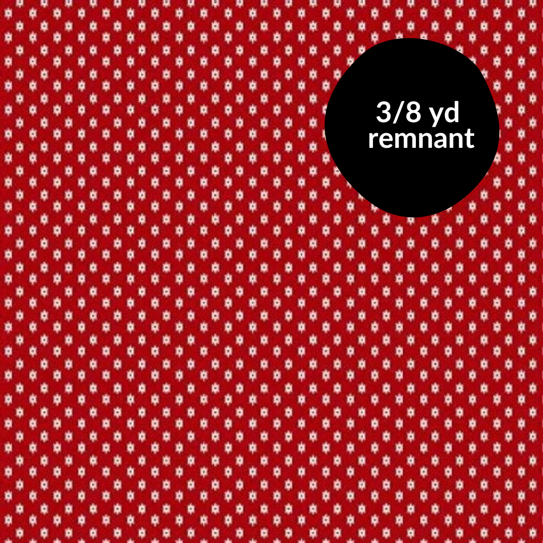 Remnant - 3/8 yd - Old Glory - Small Geometric - Red