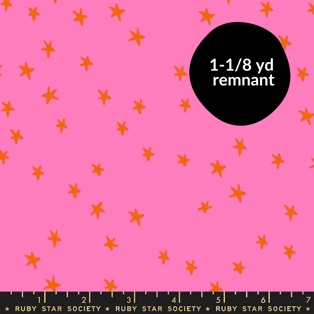 Remnant - 1-1/8 yd - Starry Wideback - Vivid Pink