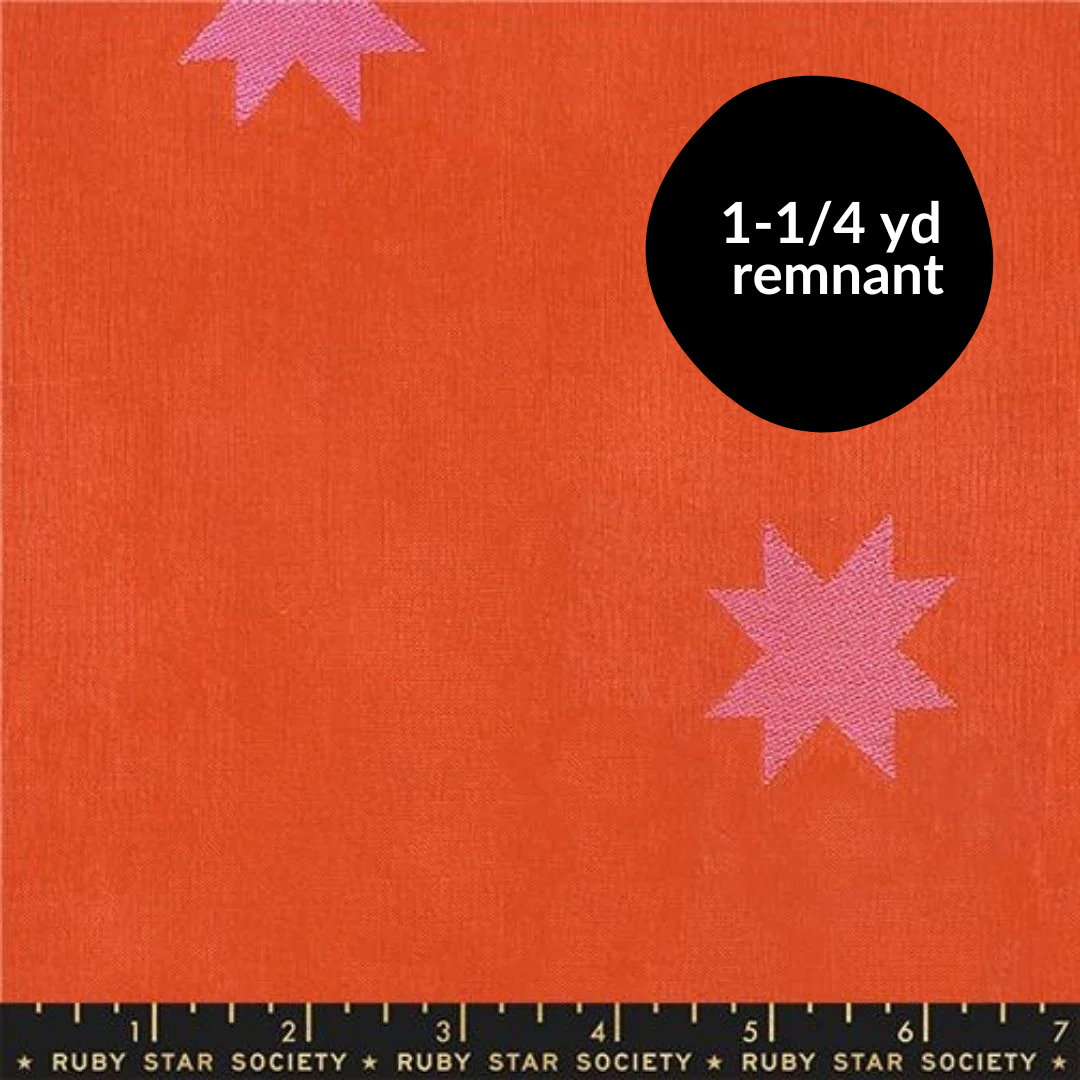 Remnant - 1-1/4 yd - Warp and Weft Mystic Fable - Quilt Star Red
