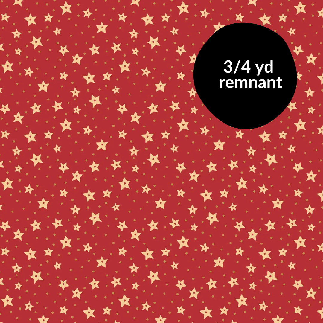 Remnant - 3/4 yd - All is Bright - Stars - Red