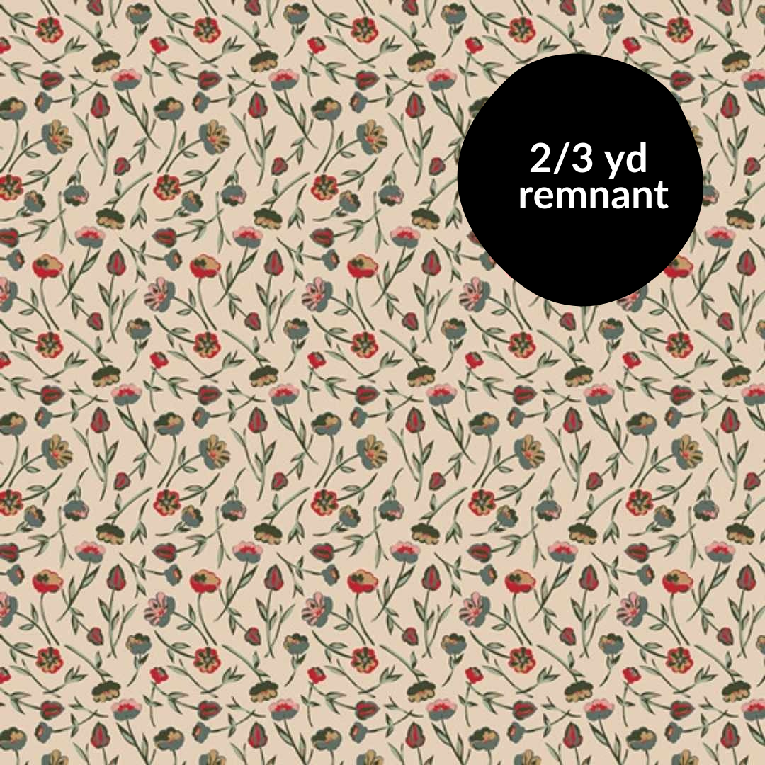 Remnant - 2/3 yd - Spruce - Tulip Time Wintertide