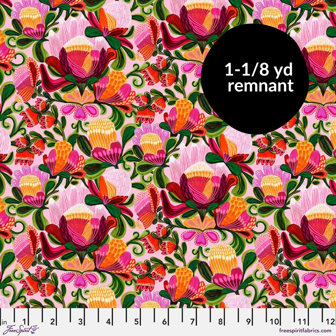 Remnant - 1-1/8 yd - Paradise Blooms - Rococo Garden - Blush