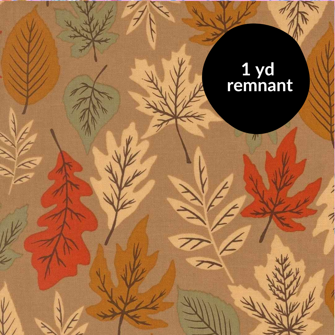 Remnant - 1 yd - Windfall - Leaf - Oatmeal