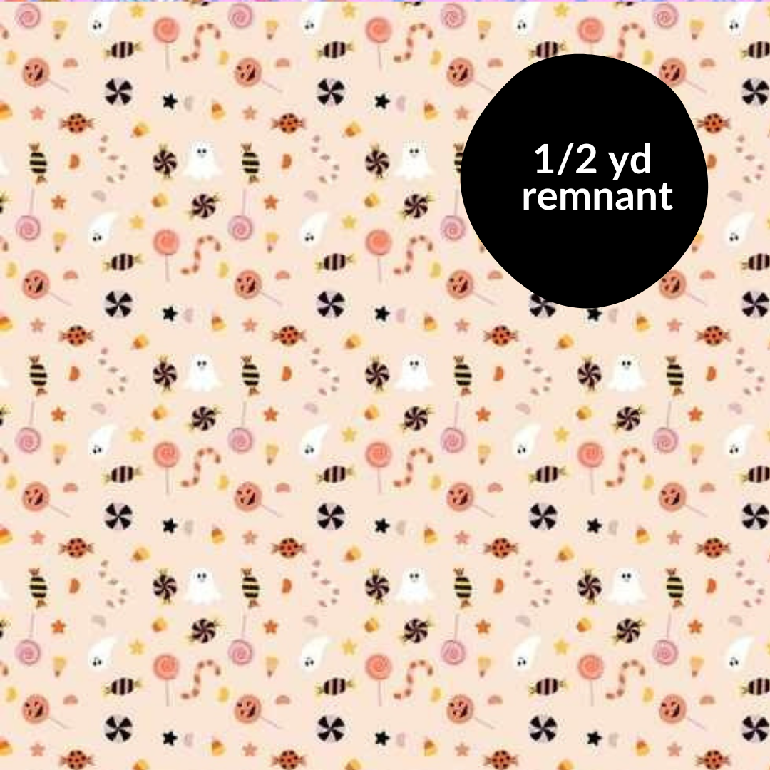 Remnant - 1/2 yd - Sweet Treats - Candies - Peach