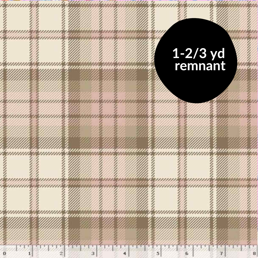 Remnant - 1-2/3 yd - Primo Plaid Flannel - Soft & Subtle - Pink