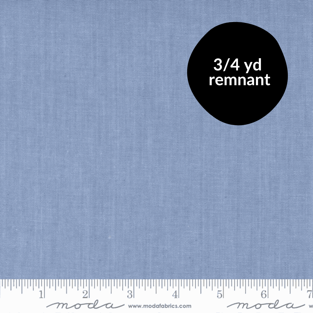 Remnant - 3/4 yd - Moda Chambray - Light Blue