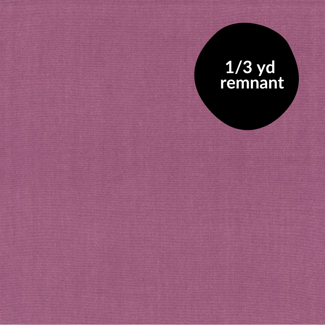 Remnant - 1/3 yd - Artisan Cotton Yarn Dyed Solid - Berry/Petal