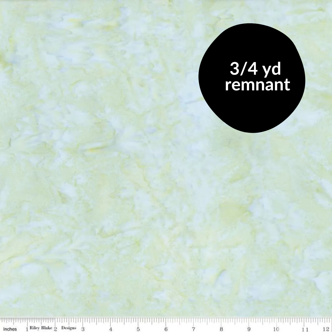 Remnant - 3/4 yd - Batiks Hand-Dyes - Green Frost