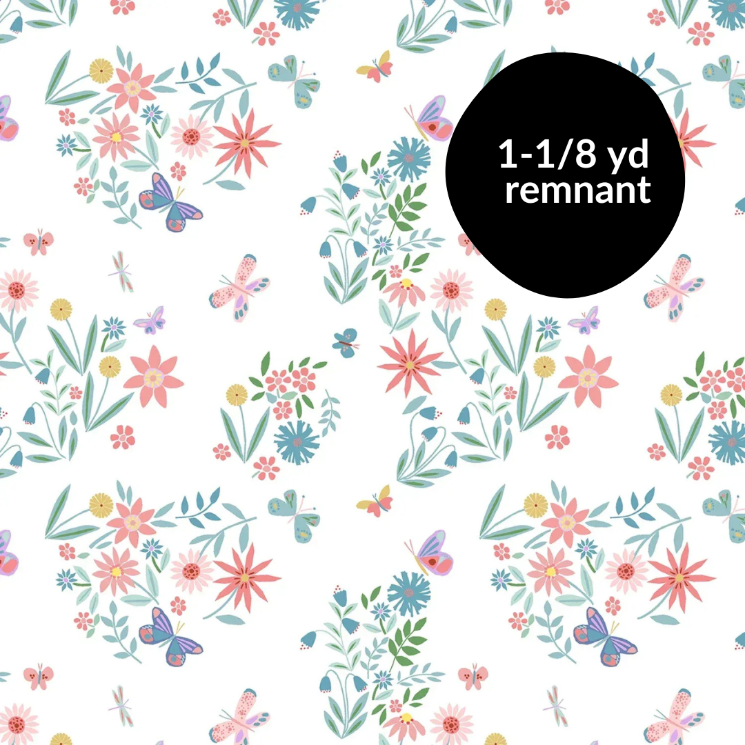 Remnant - 1-1/8 yd - Shimmer - In Bloom - White