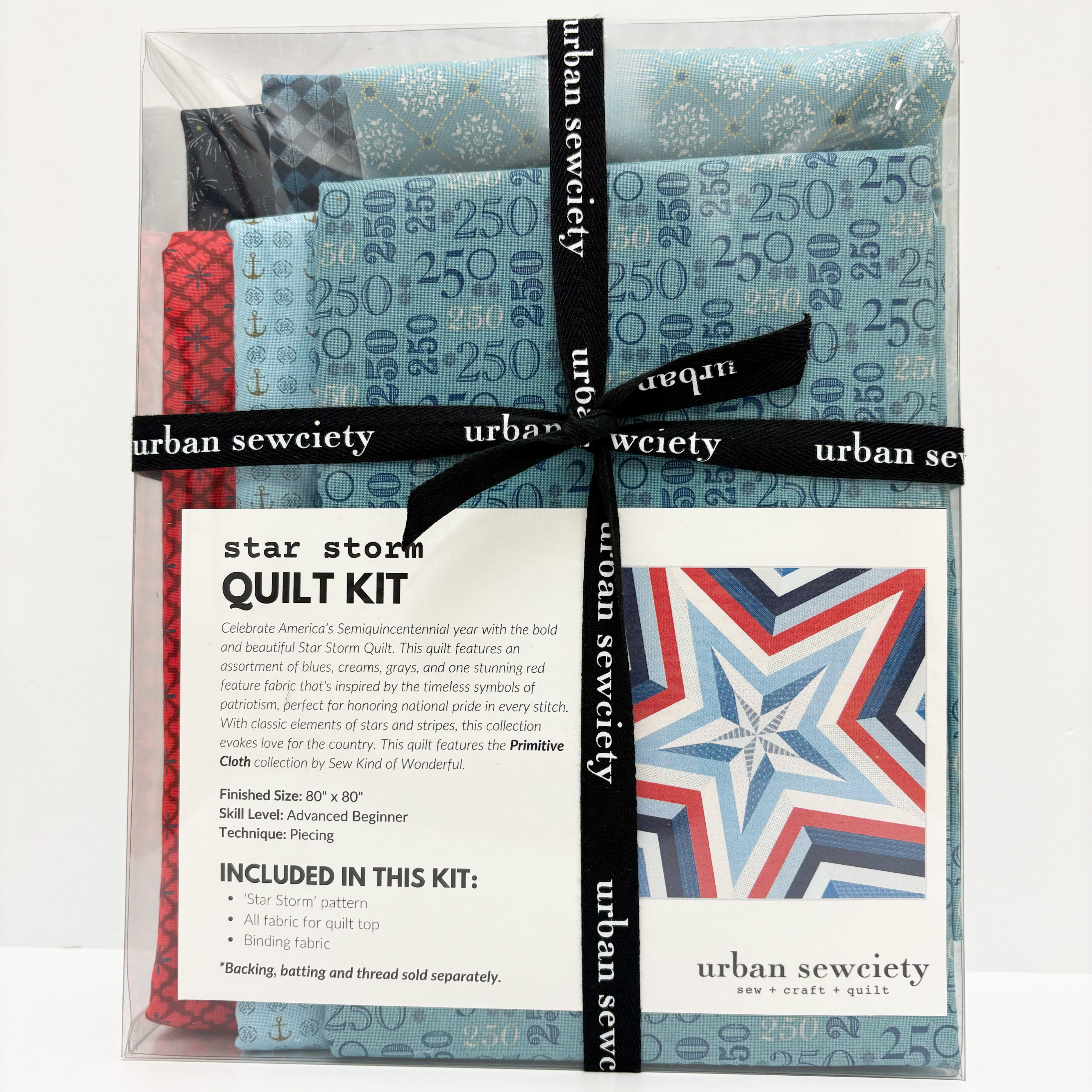 Star Storm Quilt Kit with Primitive Cloth