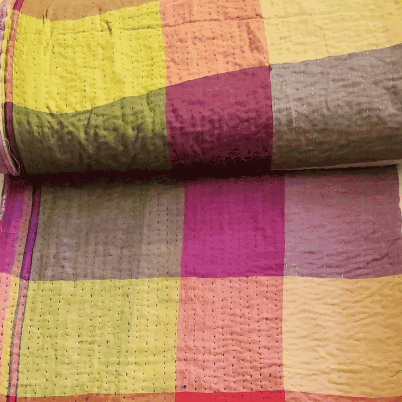 Kantha Cloth - Checks