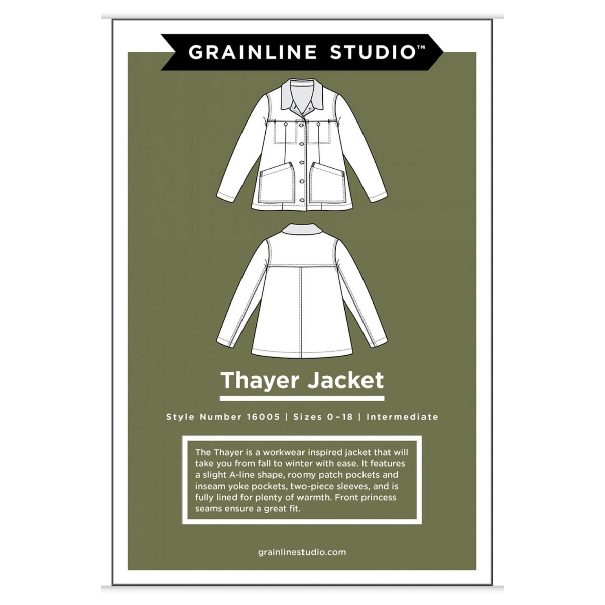 Grainline Studios - Thayer Jacket - Sizes 14-30