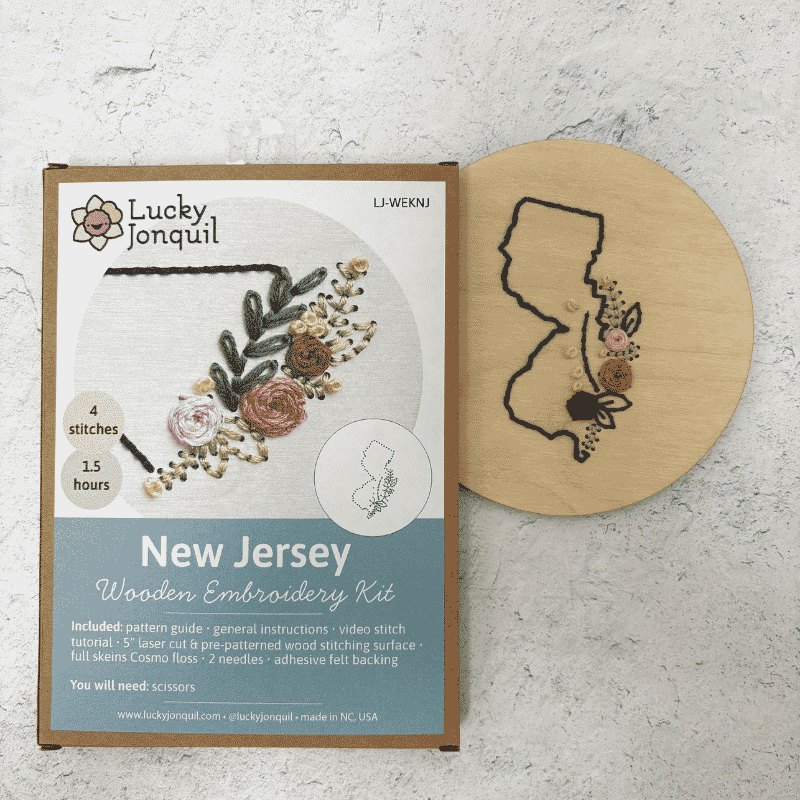 New Jersey Wood Embroidery Kit
