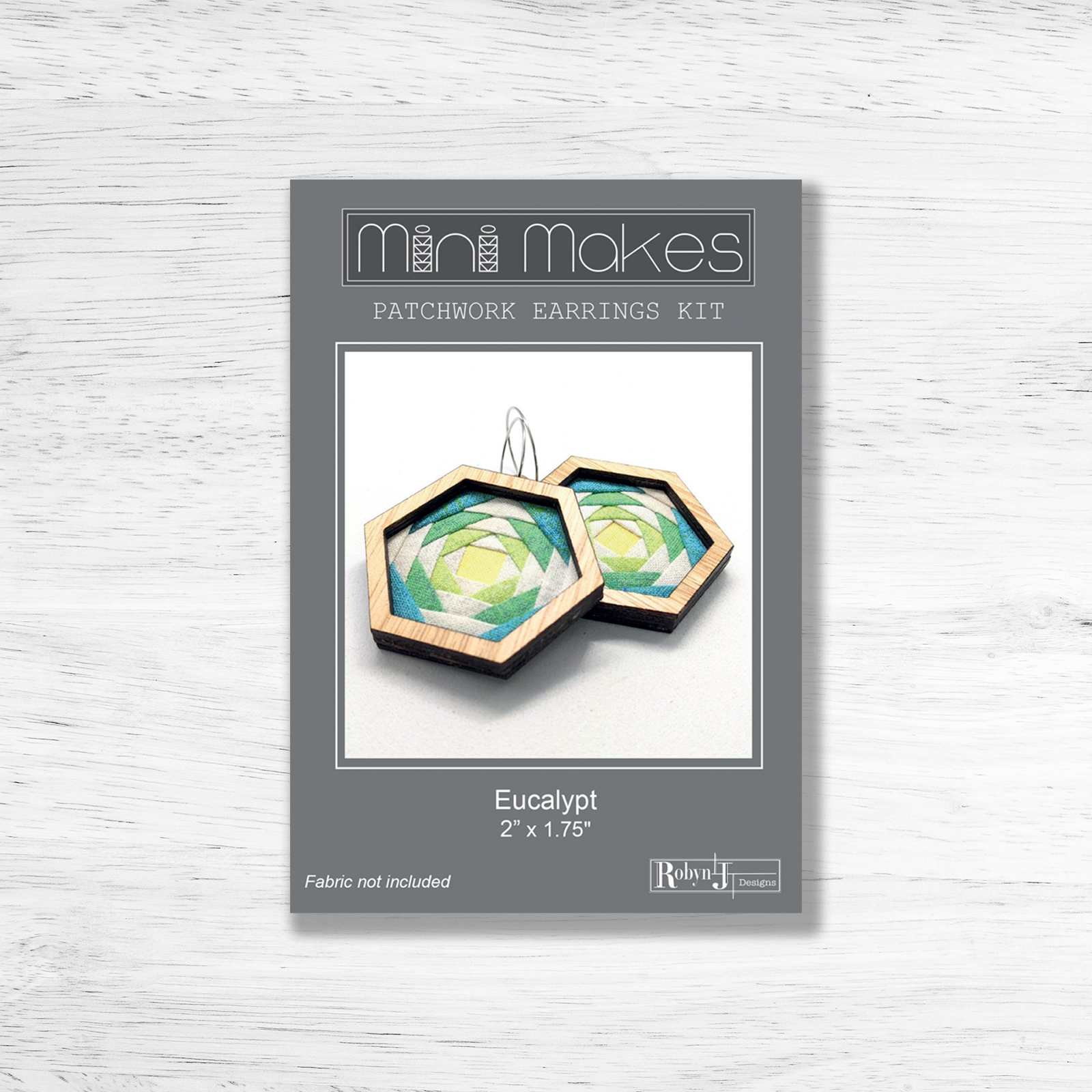 Mini Makes - Hexagon Patchwork Earrings Kit and Pattern - Eucalypt