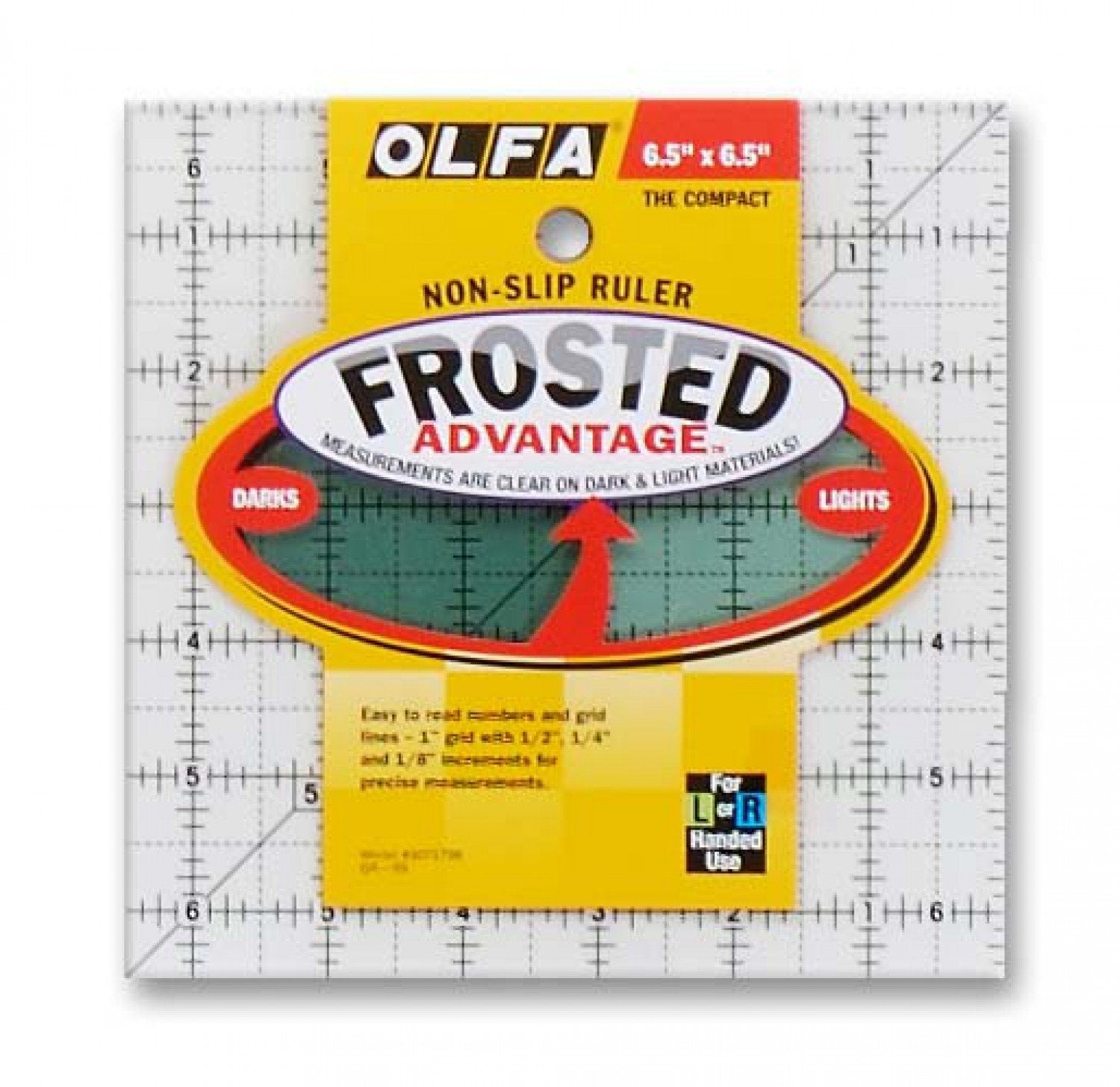 Ruler: Olfa Acrylic Ruler - 6-1/2" Square - The Compact