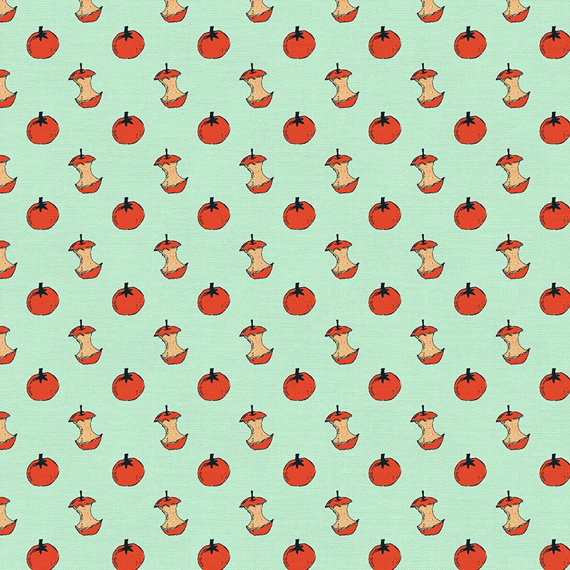 One Yard Cuts - - Raccoon Ruckus - Tomatoes and Apples - Red/Mint