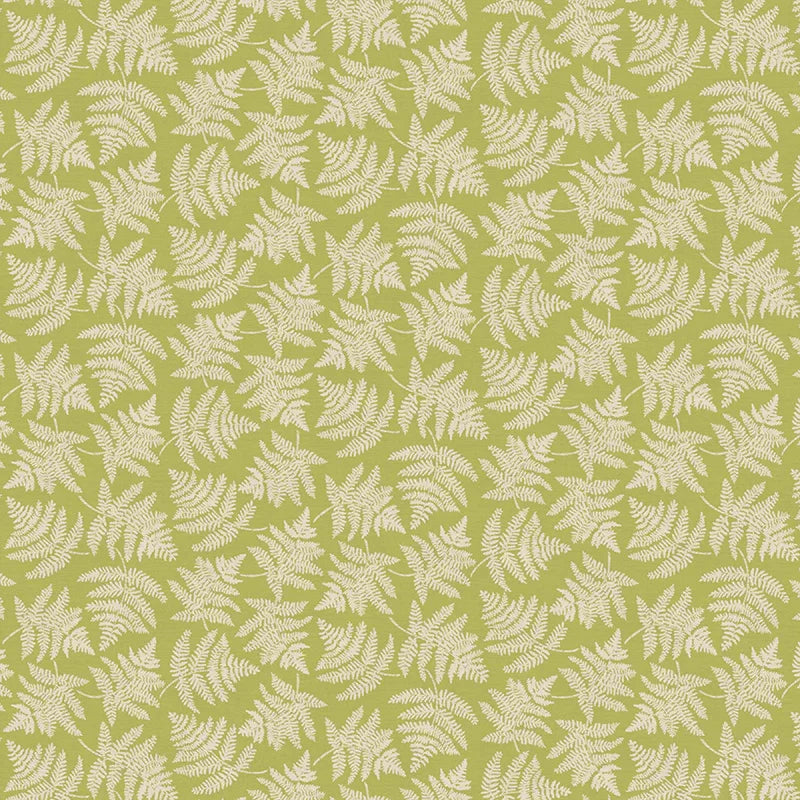 Cottage Blooms Rayon - Scattered Ferns - Green