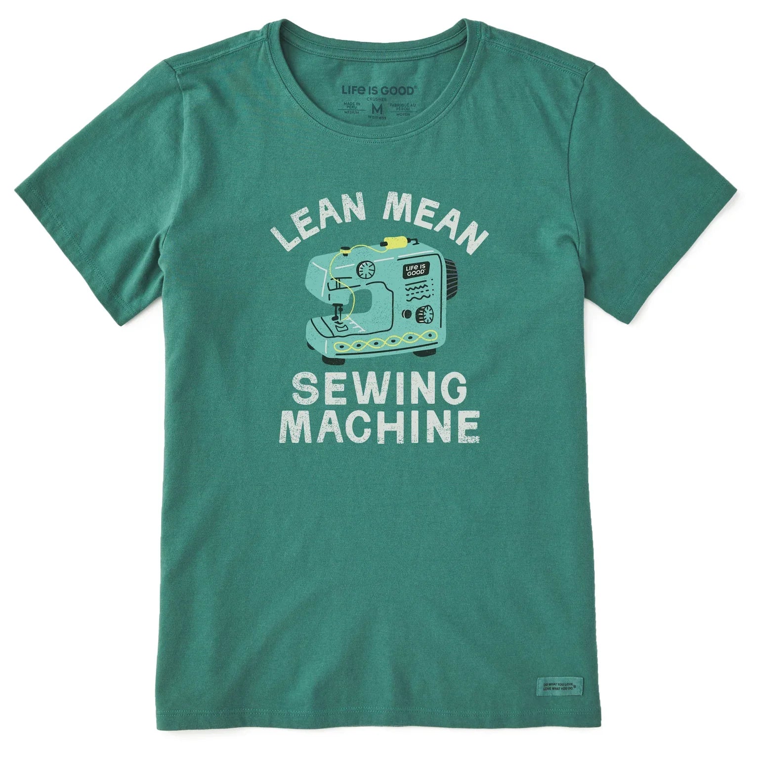 Lean Mean Sewing Machine Tshirt - Spruce Green