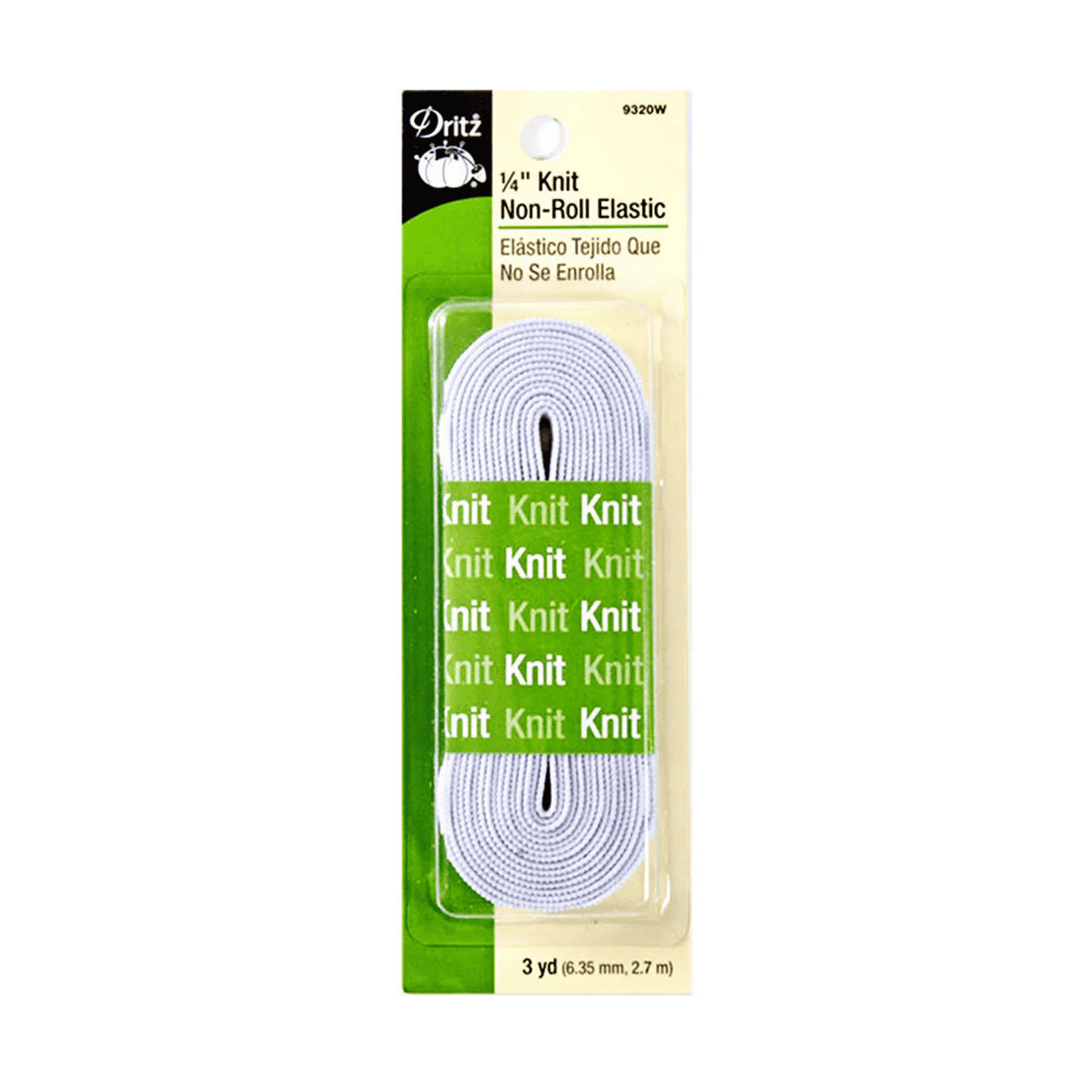 1/4" Knit Non-Roll Elastic - 3 yds
