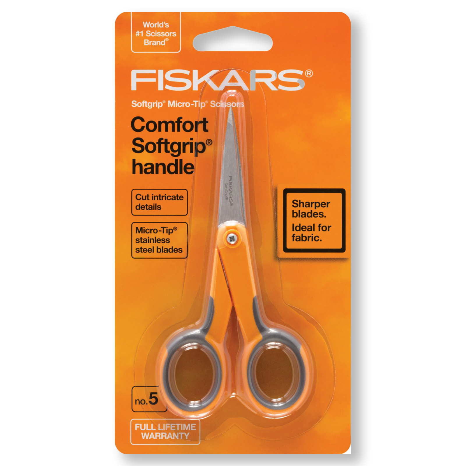 Scissors: Fiskars 5" Softgrip Microtip Scissors
