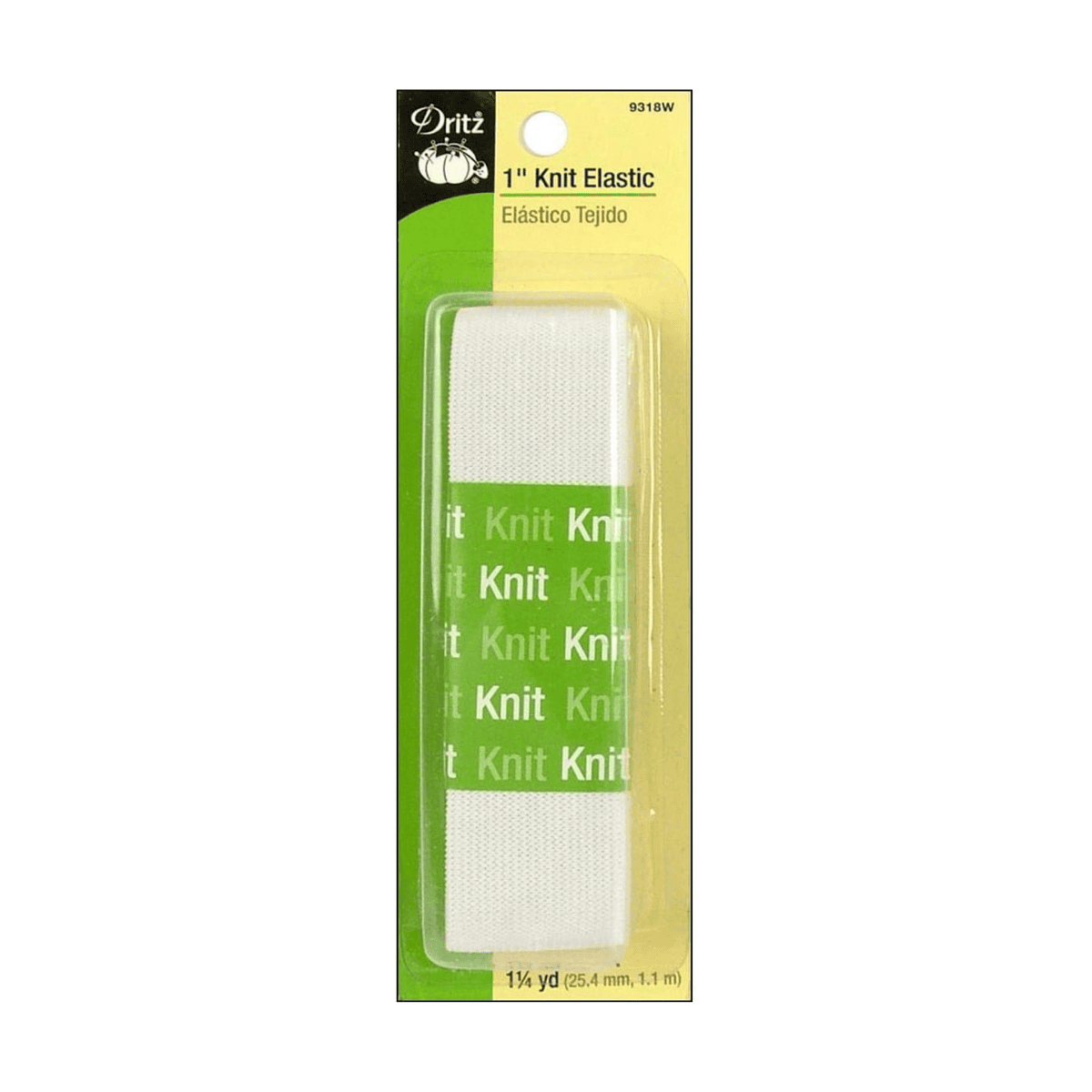 1" Knit Elastic - 1-1/4" yards White