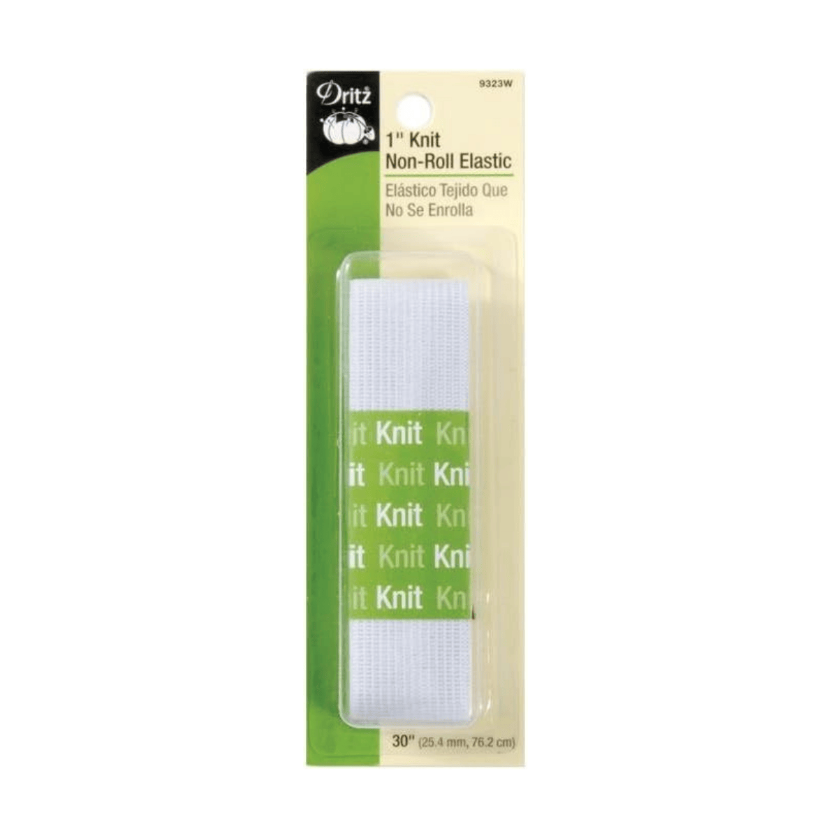 1" Knit Non Roll Elastic - 30" White