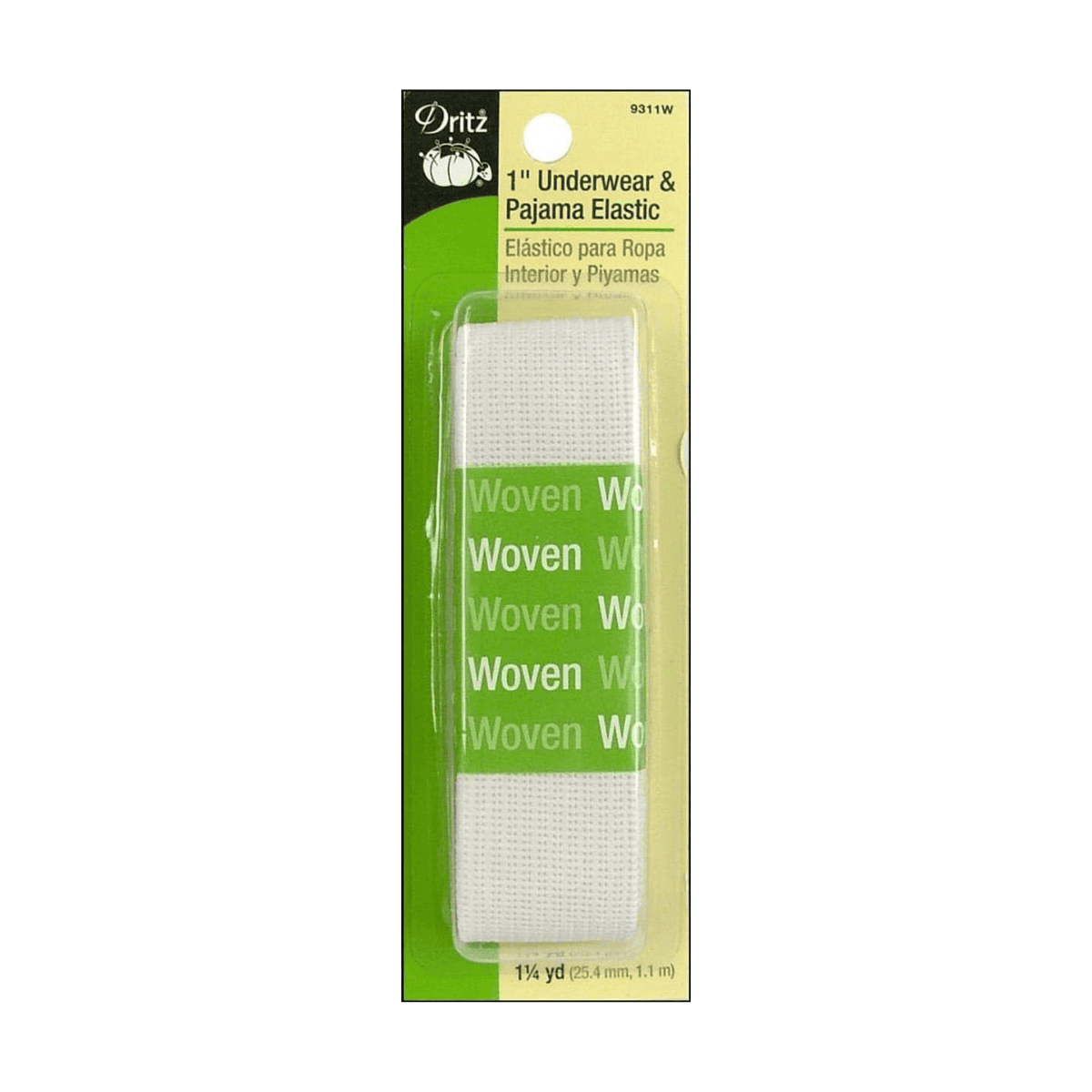 1" wide White Underwear & Pajama Elastic - 1-1/4 yard