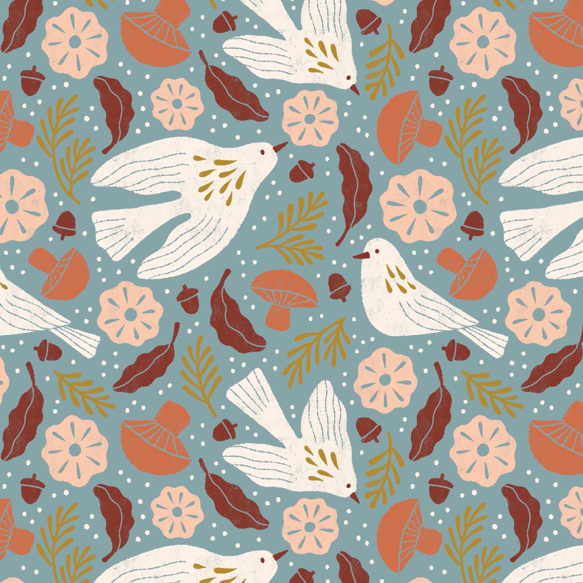 Folky Forest - Birds - Blue