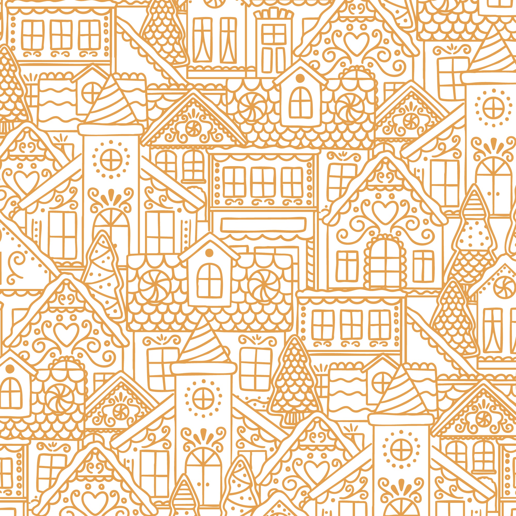 Jolly Tidings - Gingerbread Village - Gold