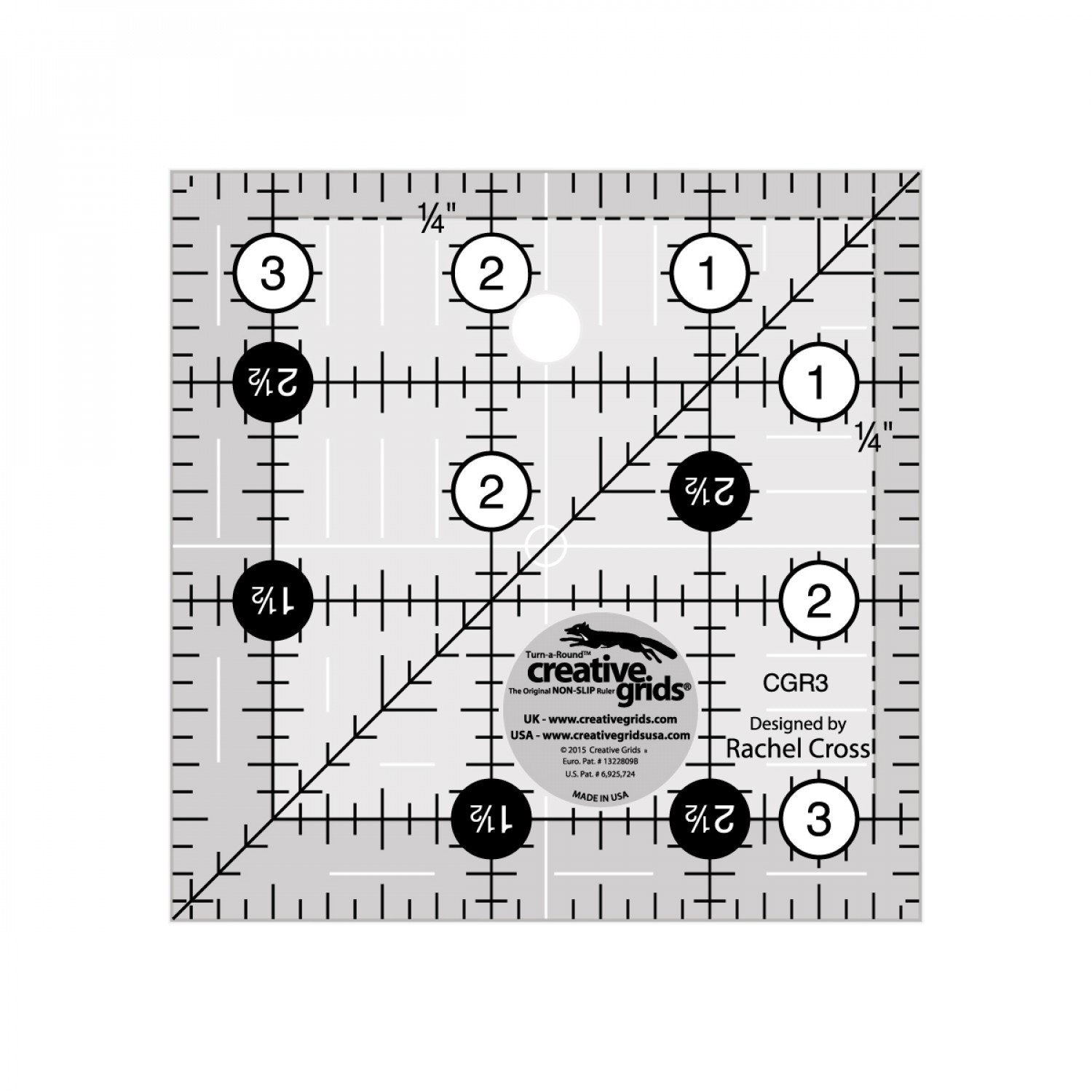 Creative Grids Quilt Ruler 3-1/2" Square