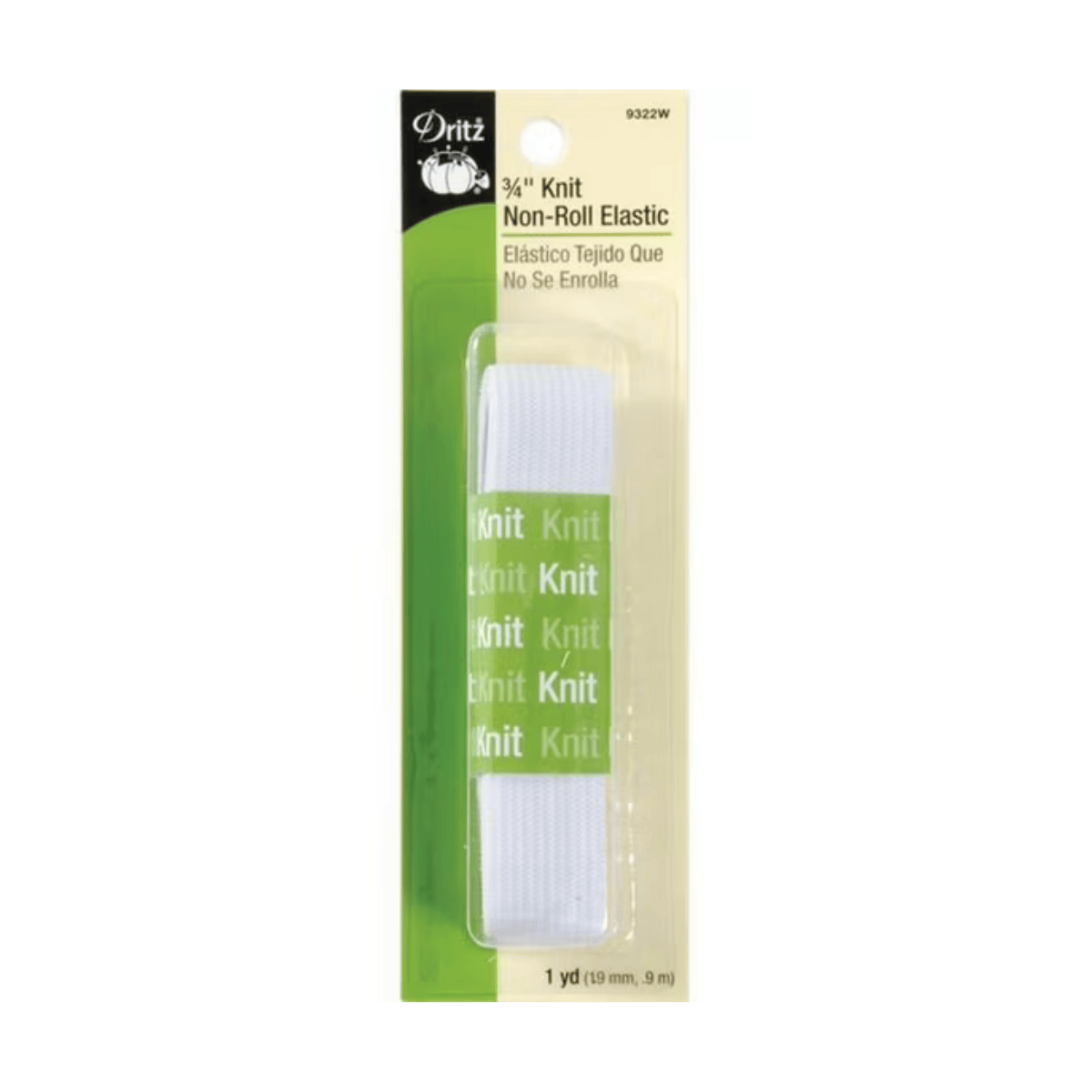 3/4" Knit Non-Roll Elastic - 1 yard