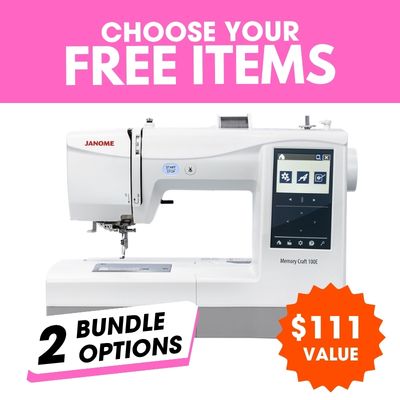 Janome Memory Craft 100E Embroidery Machine - FREE SHIPPING