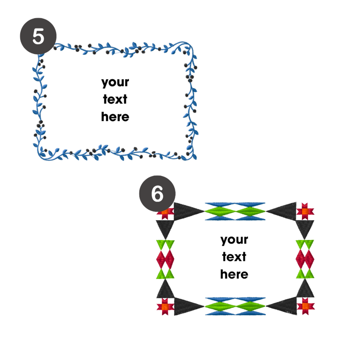 machine embroidery: customizable on-screen quilt labels