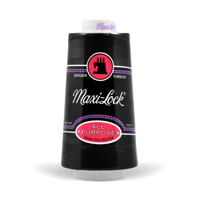Maxi Lock Serger Thread - Black - 3000 yd Cone