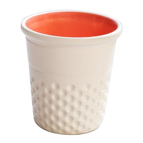 Thimble Container - White/Coral