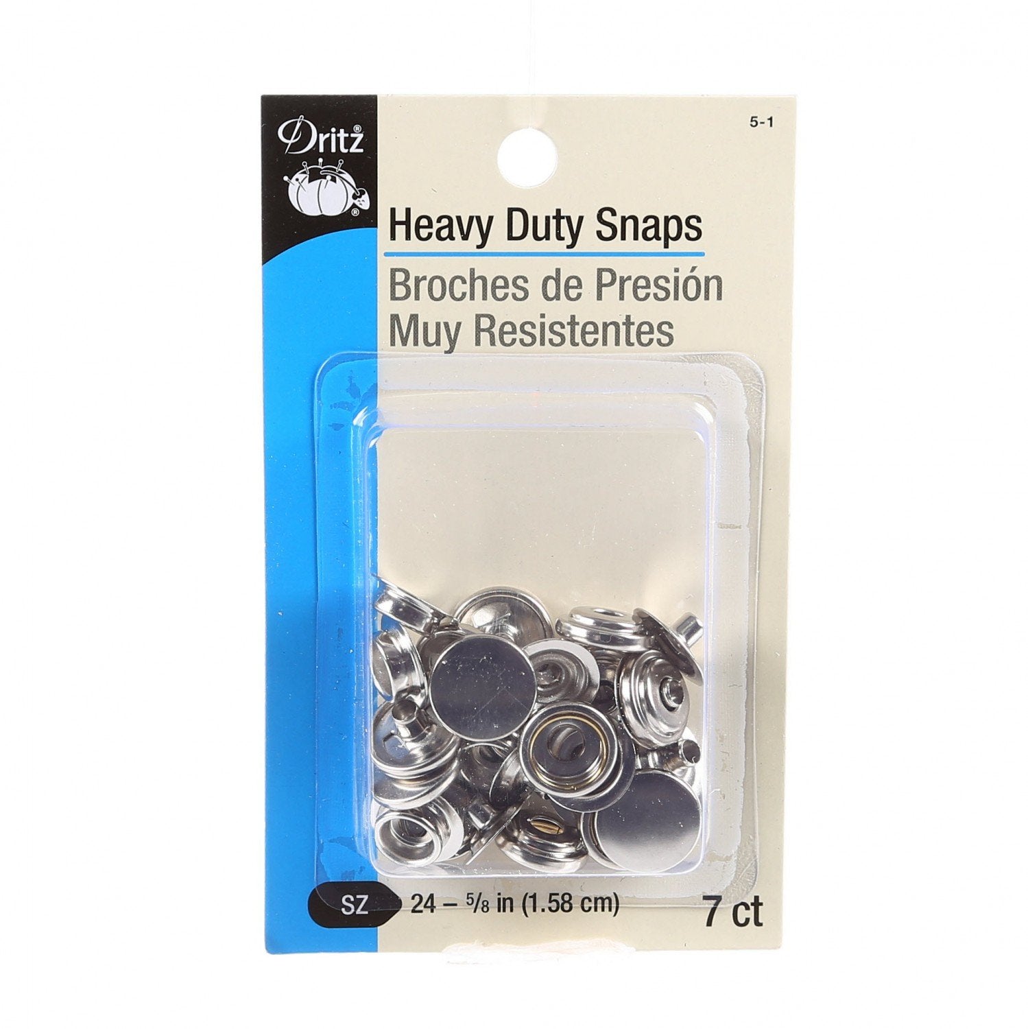 Heavy Duty Snaps - Nickel (Set of 7)