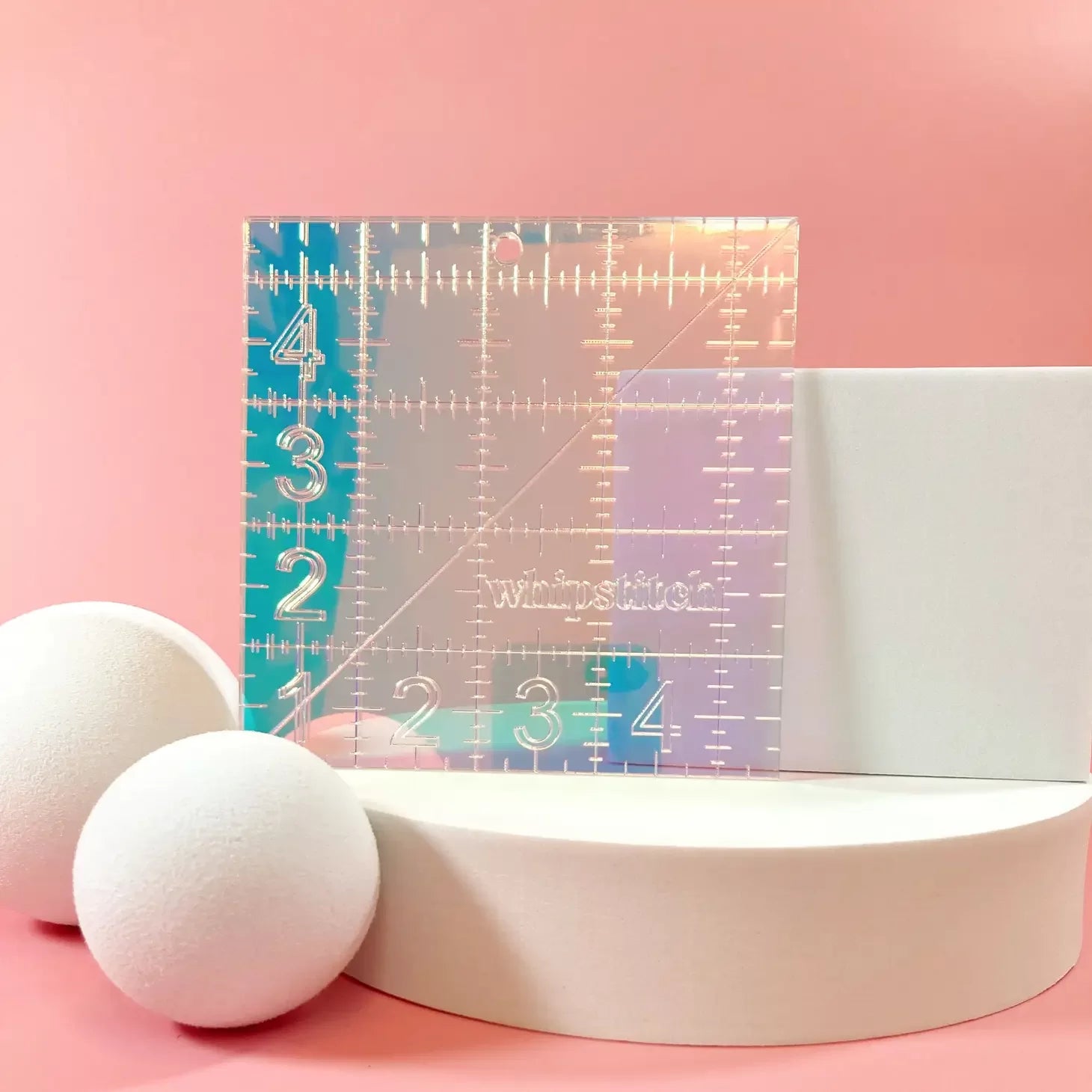 Whipstitch Handmade - Iridescent Quilting Ruler - 4.5" Square