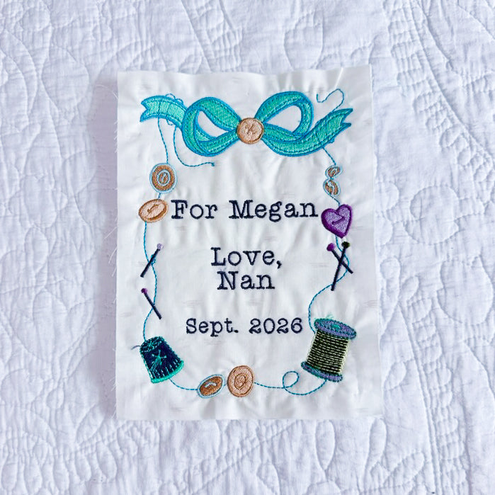 machine embroidery: customizable on-screen quilt labels