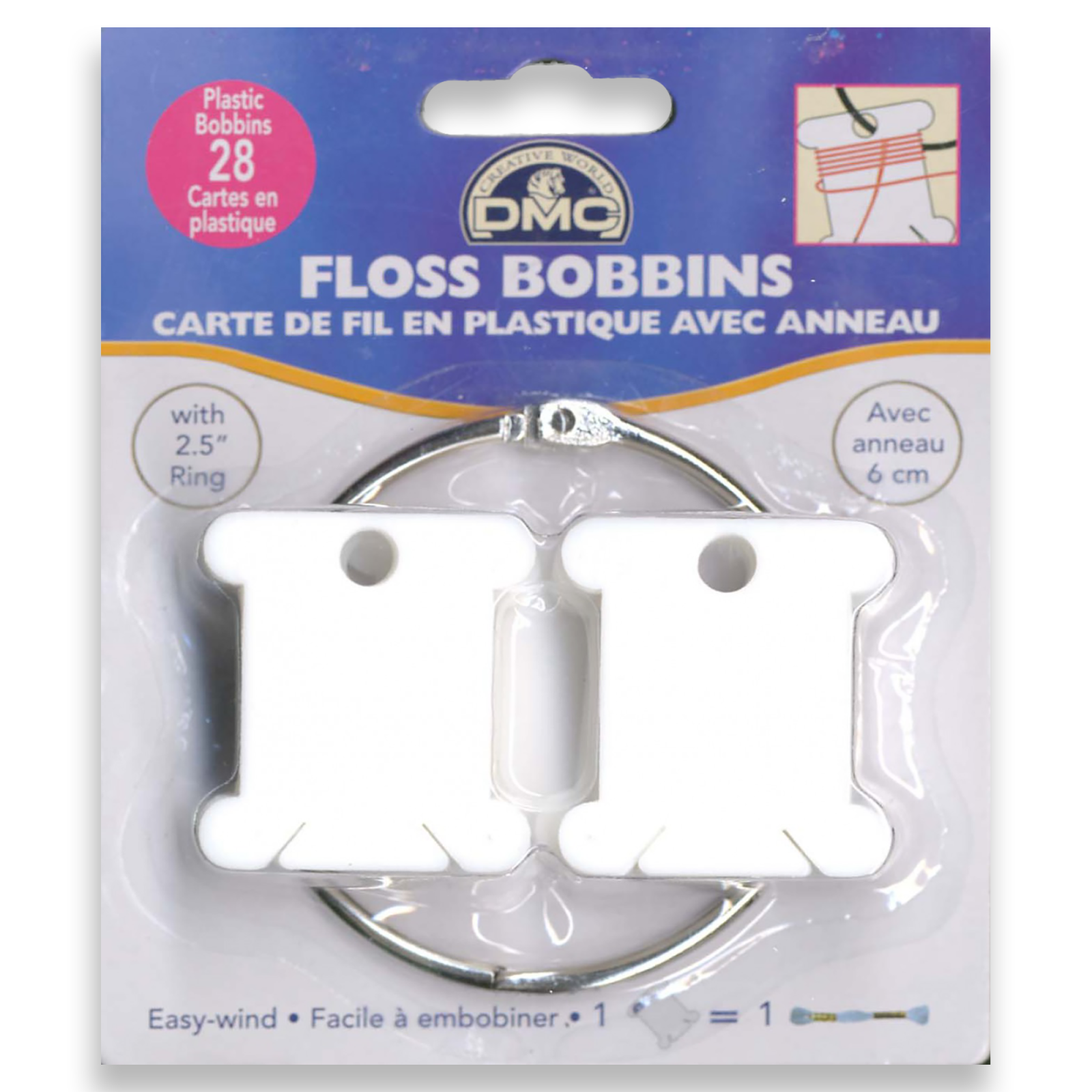 Plastic Bobbins with Metal Ring