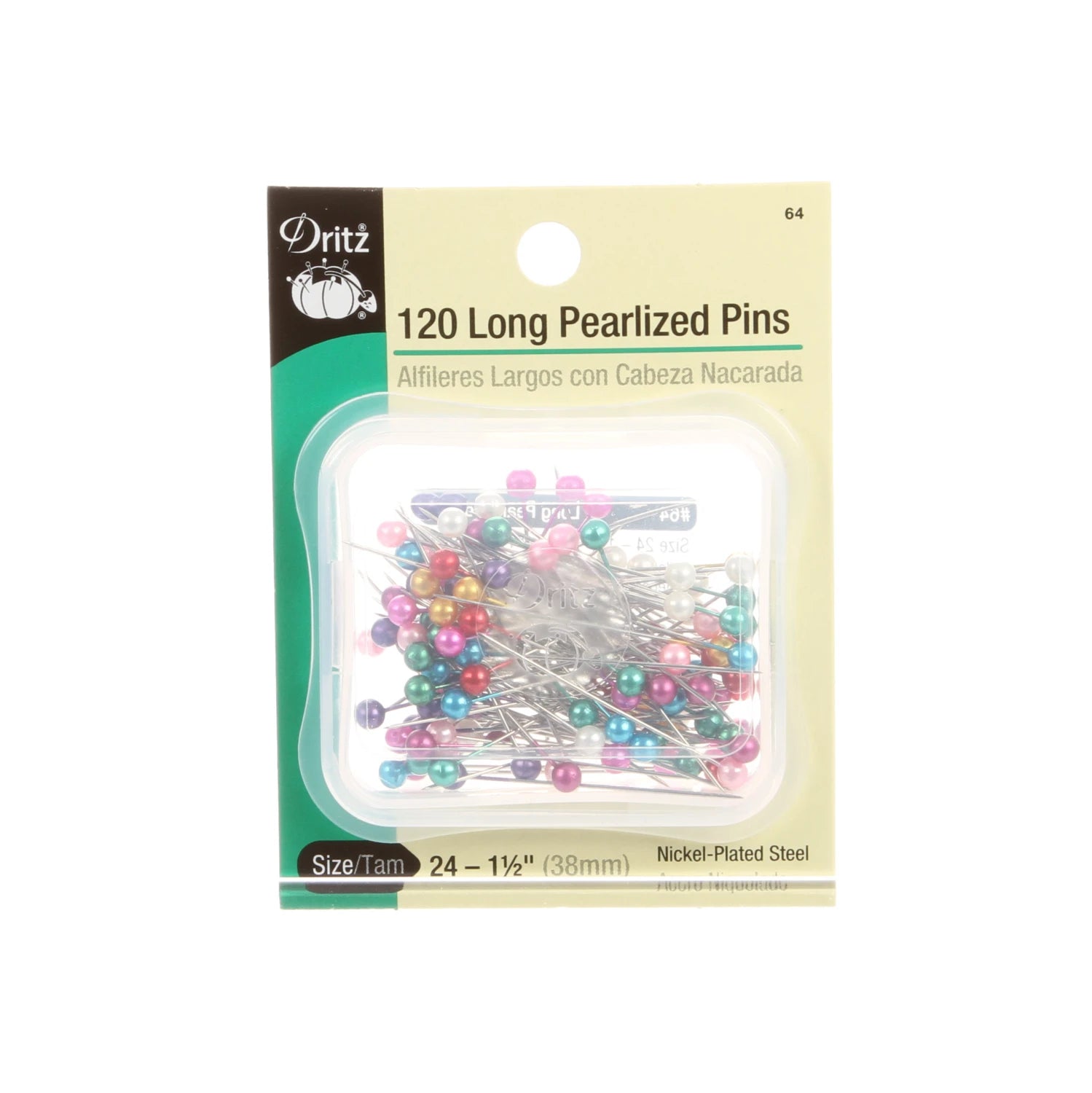 Pearlized Long Pins - 1-1/2" - 120 count