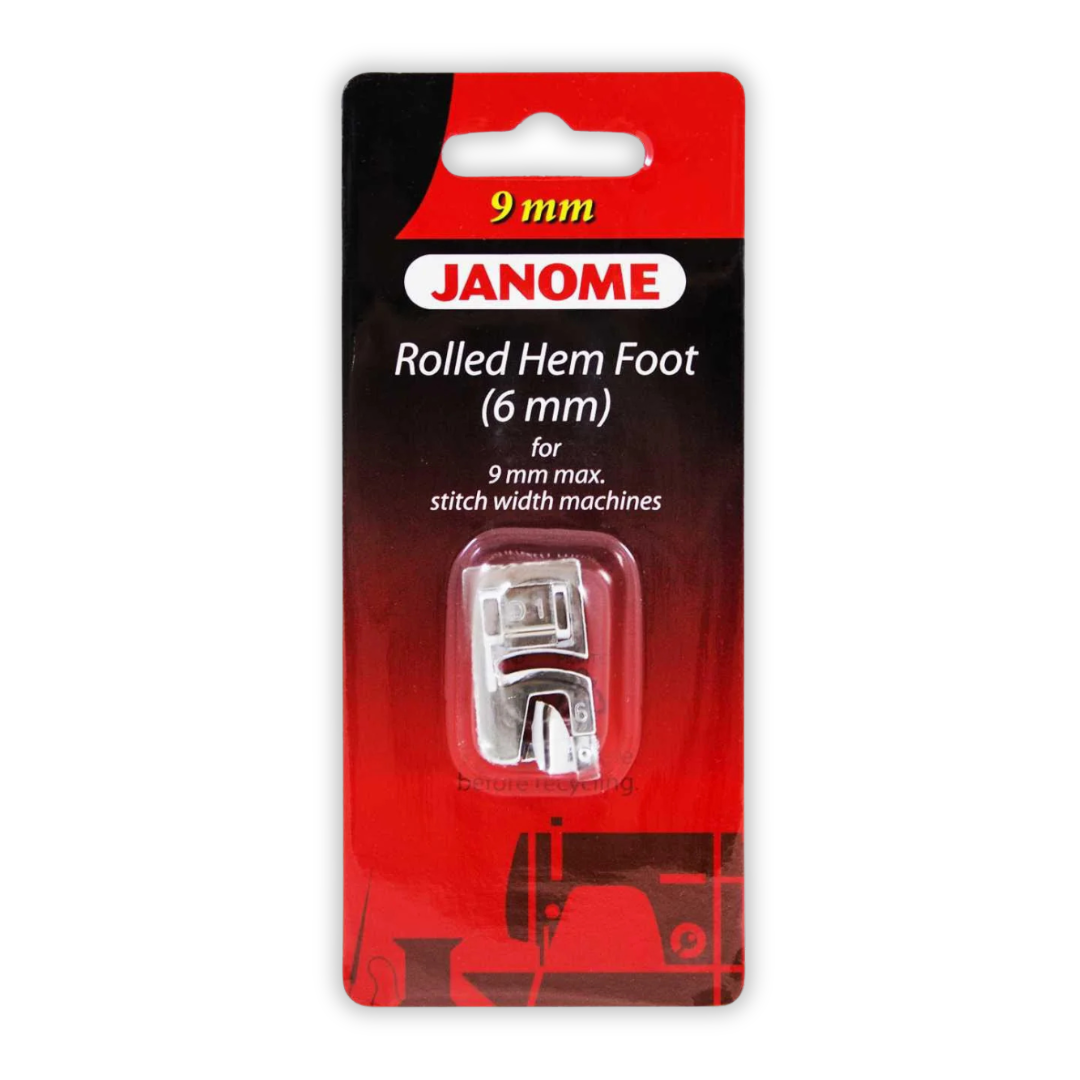 Janome 6mm Rolled Hem Foot - 9mm machines