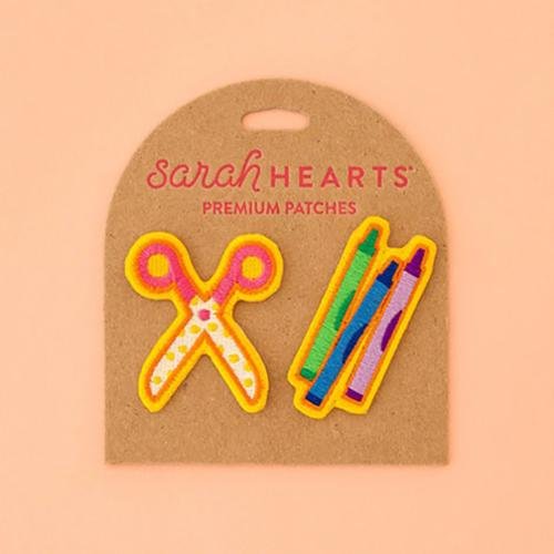 Sarah Hearts - Embroidery Patches - Scissors & Crayons