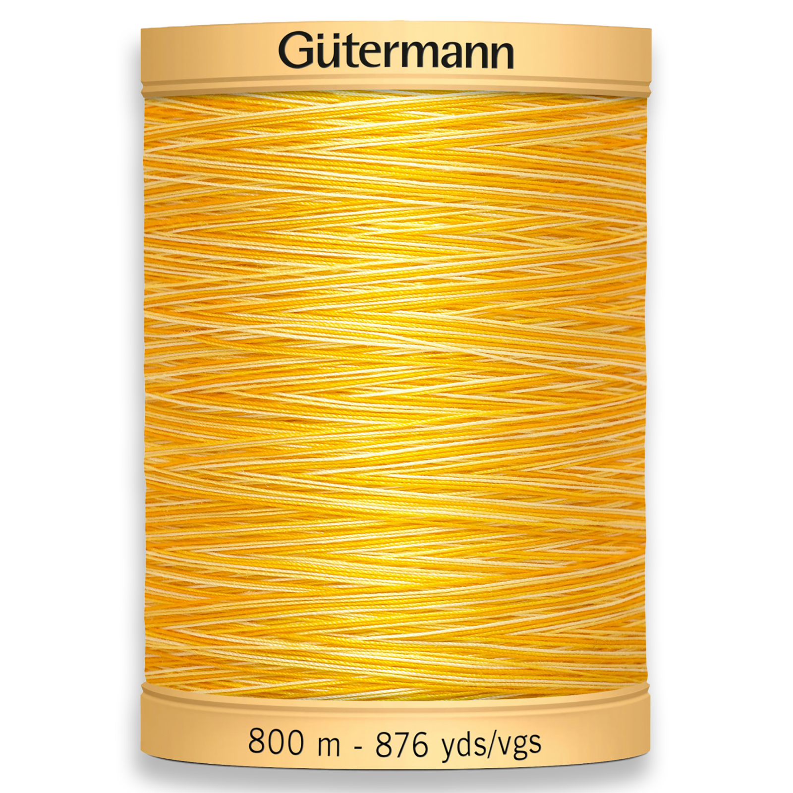 Gutermann 100% Natural Cotton Variegated Thread 800m/875yds - Sunrise Sunset Yellow